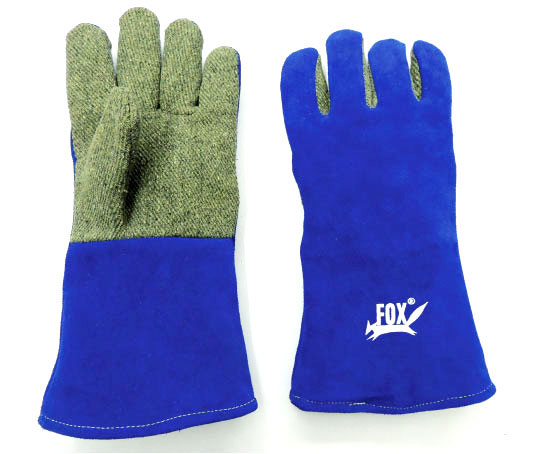 Preox+Aramid Palm/Blue HR Leather Gauntlets